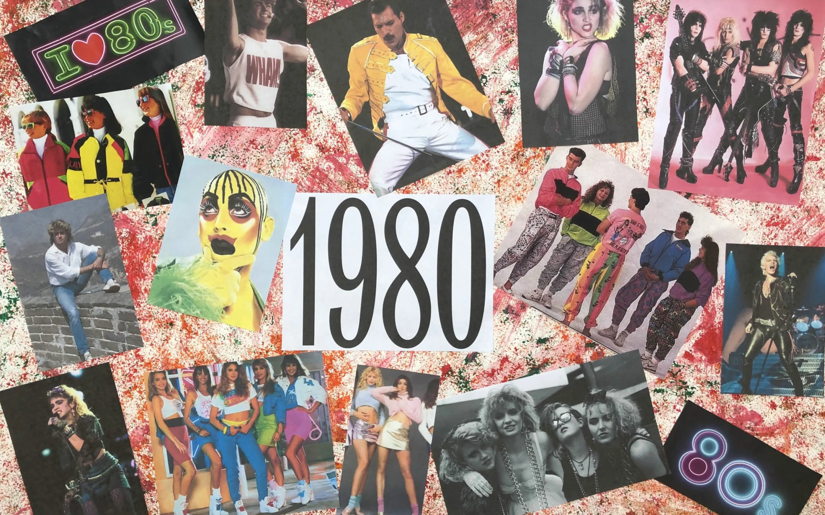 Mood board for eighties theme